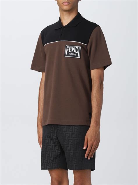 fendi polo shirt black|fendi men's polo.